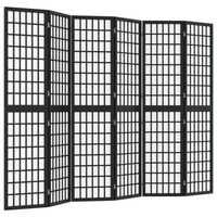 biombo biombo biombo plegable 6 paneles 240 x 170 cm madera de abeto negro y papel de arroz dec031186