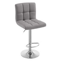 1 taburete de bar de lino silla de bar con reposapies y respaldo altura regulable gris claro