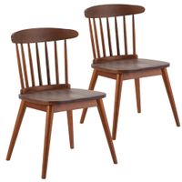pack 2 sillas de madera color nogal