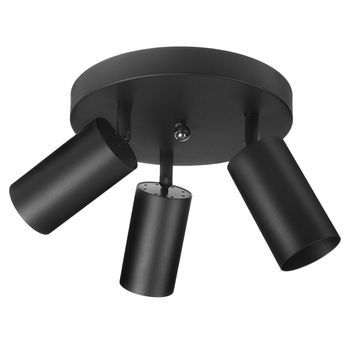 Maclean Mce362 B Lámpara De Techo, 3x Gu10 Máx. 40w | Móvil, Aluminio | Foco Moderno Para Salón, Oficina, Cocina, Plafón Con Puntos De Luz Orientables