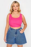 yours vaqueros cortos amplios con rotos en azul medio mujer curvy y tallas grandes yours