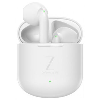 ZTE Auriculares inalámbricos Buds 2, TWS, Bluetooth 5.3, 25 Horas de batería, Micrófono HD, Control táctil, Asistente de Voz, Resistencia al Agua IPX4, Carga USB-C, Blanco