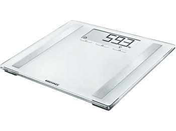 Báscula de baño - Soehnle 63858 Control 200, Peso máximo 180 Kg, Análisis corporal, Precisión 100gr, Blanco