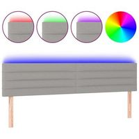 cabecero con led de tela gris claro 180x5x7888 cm vidaxl