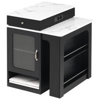 mesa de comedor extensible con ruedas tablero efecto marmol y enchufes integrados