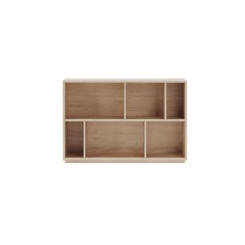 Estantería librería en melamina roble 80x119x32 cm