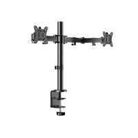 soporte articulado doble para monitores de 10 a 32 con ajuste de altura y rotacion