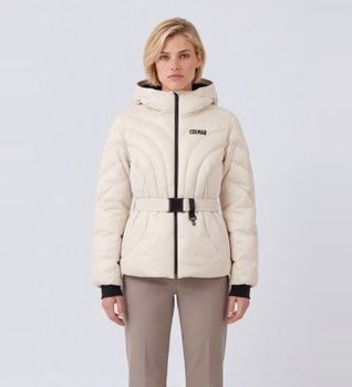 Colmar para mujer. 28000001-3KQ Plumífero de esquí con cinturón blanco roto (46), Beige, Casual, Poliamida