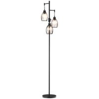 homcom lampara estilo industrial 40 w mx 3 pantallas de metal con brillo ajustable - bombilla e27 - negro   aosom espana