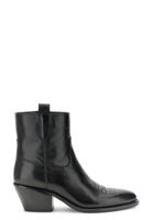 botines de piel con costuras decorativas black 40