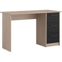 escritorio recto con 3 cajones - roble brooklyn - 1214 x 55 x 745 cm