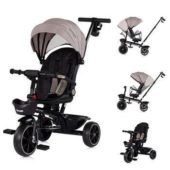 Triciclo Con Capota Y Mango Parental Max Sport De Chipolino - Latte