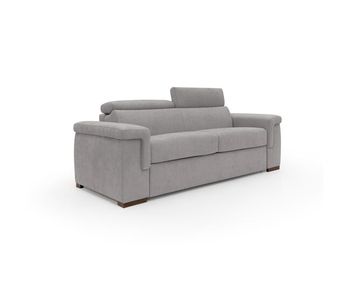 Giunone sofá cama convertible con colchón de 18 cm y reposacabezas reclinables en tejido impermeable 220 cm (mat. 140x197 cm) gris claro
