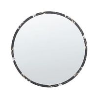espejo decorativo de pared redondo marco grueso material sintetico vidrio o 69 cm negro martel