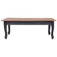 mesa de centro 120x60x45 cm madera maciza de caoba con acabado al agua - negro