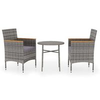 juego de comedor para jardin 3 piezasrconjunto de comedor de exteriorrconjunto de jardin ratan sintetico gris