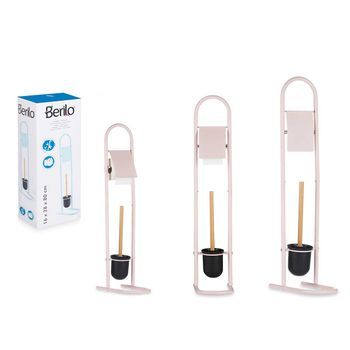 Portarrollo Escobilla Metal Bambu Rosa