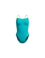 banador speedo fl solid flyback 20 mujer turquesa amarillo