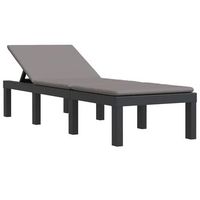 tumbona con cojines pp gris antracita vidaxl