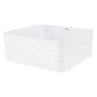 lavabo forma cuadrada 39x39x15 cm ceramica blanca diseno ml