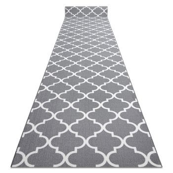 Alfombra De Pasillo Con Refuerzo De Goma 67cm  Enrejado Trébol Marroq 67x590 Cm