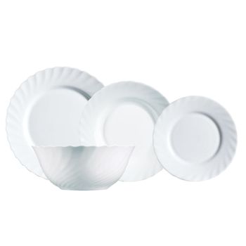 Vajilla vidrio opal blanca 19 piezas