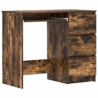 escritorio de madera contrachapada roble ahumado 90x45x76 cm vidaxl