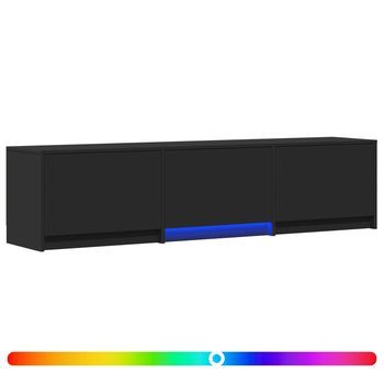 Mueble De Tv Con Led 165 X 34 X 40 Cm Negro Vidaxl