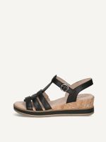 caprice heeled sandal black made of leather without heel size 39