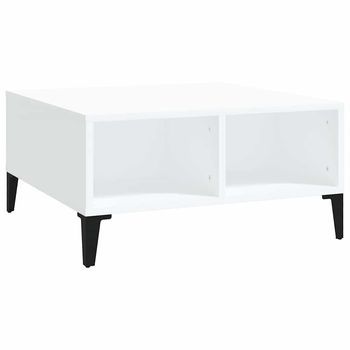Mesa De Café - Mesa De Centro Madera Contrachapada Blanca 60x60x30 Cm