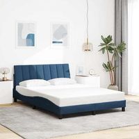 cama matrimonial  cama para adultos  cama sin colchon tela azul 140x190 cm cfw1967995