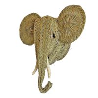 cabeza de esparto elefante decoracion de pared 35 x 30 cm