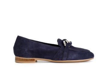 mocasines de piel de ante con horsebit de cadena blue 38