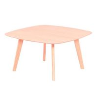 mesa auxiliar cuadrada en madera de roble  80x80x42cm - roble