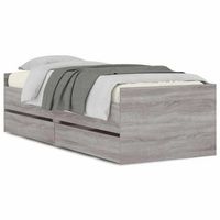 estructura de cama con cajones gris sonoma 90x190 cm vidaxl
