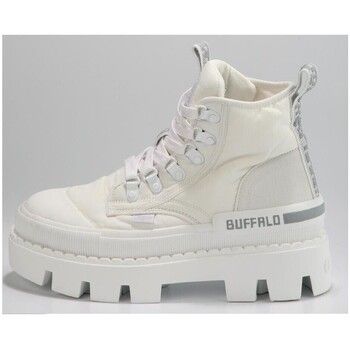 Buffalo Botines Botín Simona Flat vegan crema con aspecto de cocodrilo para mujer