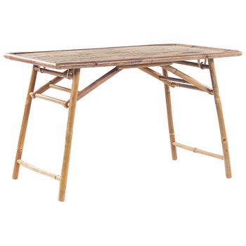 Mesa De Jardín De Madera De Bambú Marrón Claro 120 X 69 Cm Plegable Exterior Molise