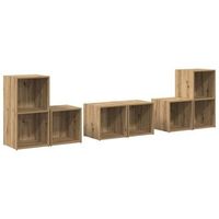 conjunto de mueble de tv 6 uds roble artisan vidaxl