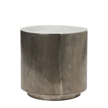Mesa baja de aluminio plateado