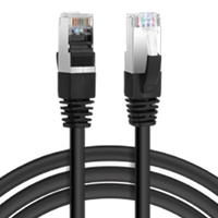 aigostar cable ethernet cat7 de 15m cable de red redondo rj45 gigabit lan de alta velocidad de10gbps y 600mhz para switch ruter modem panel de conexion pc negro