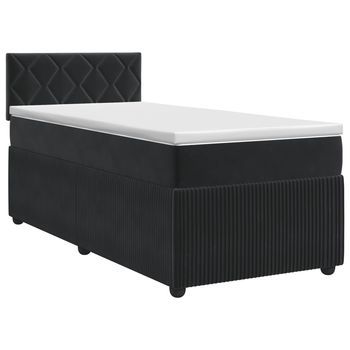 Cama Tapizada 200x100x88 Cm Terciopelo - Negro