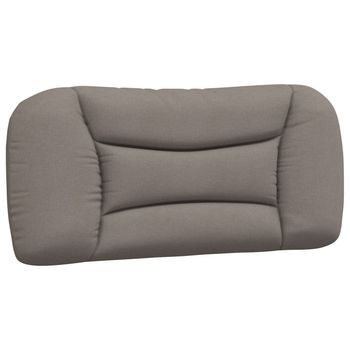 Cabecero De Cama | Panel De Cabecera | Decoración De Pared Acolchado Tela Gris Taupé 90 Cm