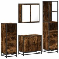 set de muebles bano 4 piezas madera contrachapada roble ahumado