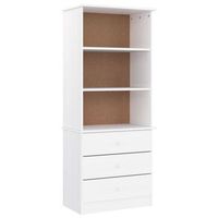 libreria con cajones alta madera de pino blanco 60x35x142 cm vidaxl