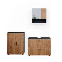 conjunto de muebles de bano irma 3 piezas con mueble bajo 80 cm vicco