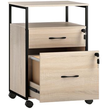 Cajonera de oficina 44x40x66.5 cm madera natural