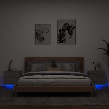 Mesitas De Noche De Pared - Dormitorio - Madera De Ingeniería - Gris Sonoma (50x39x41cm)