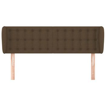 Cabecero Cama Mueble De Dormitorio De Tela Oscuro 147 X 23 X 78/88 Cm Marrón M02_0007591