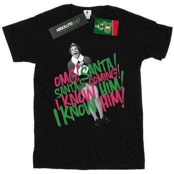 Elf Camiseta manga larga Santa's Coming para mujer