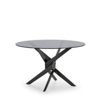 mesa redonda de cristal para 4 personas gris 120x76 cm